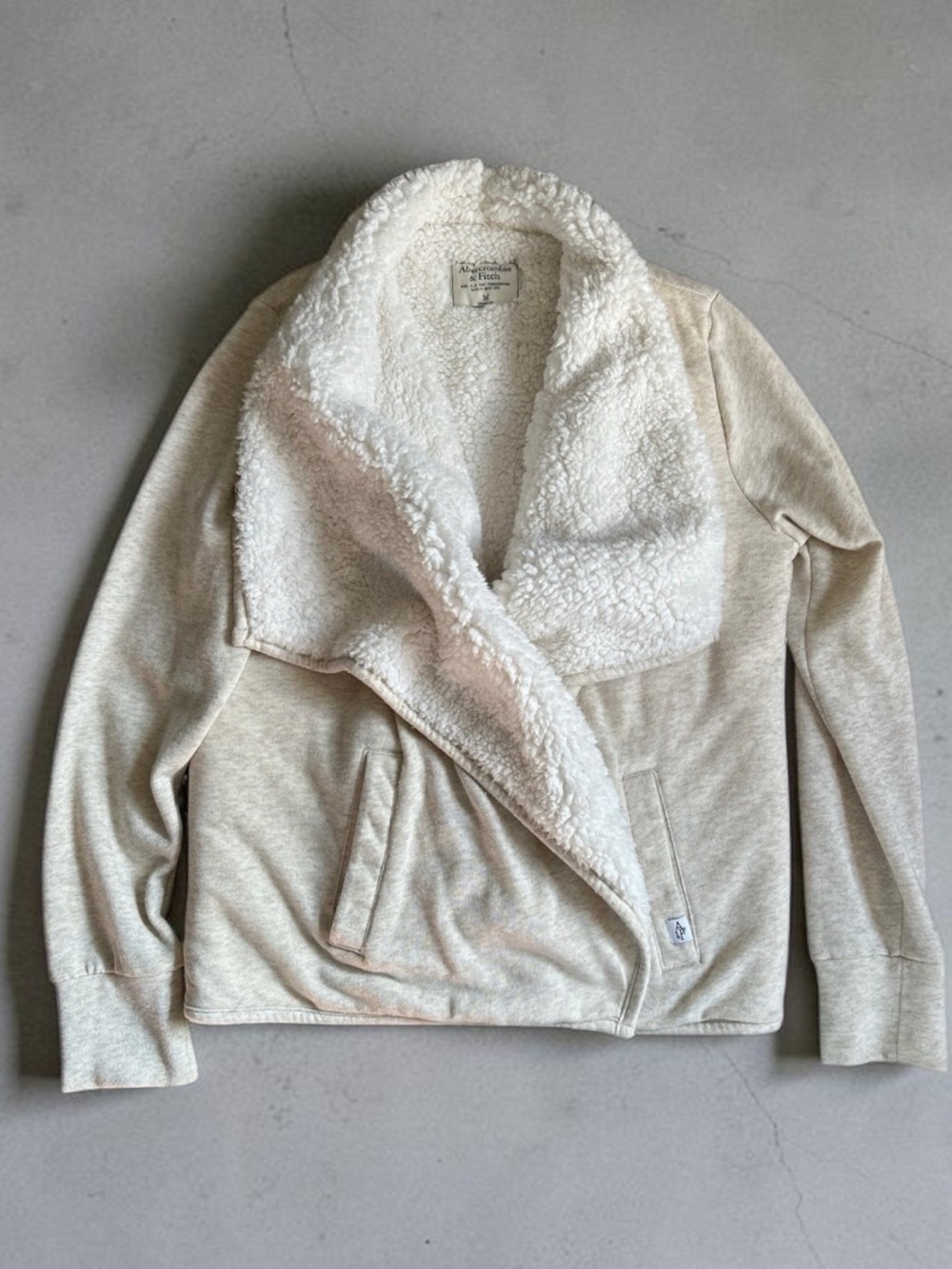 Abercrombie & Fitch Y2K Fluffy Sherpa Lined Cardigan Jacket | Sz: M